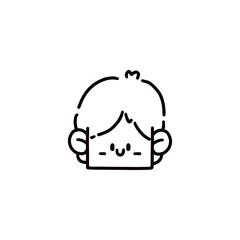 cartoon boy face graphic design illustration