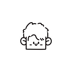 cartoon boy face graphic design illustration