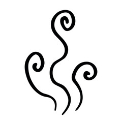 Hand drawn steam and smoke Steam swirls doodle Heat waves or aroma from cooking food and hot coffee, gas and fumes Single element for print, web, design, decor