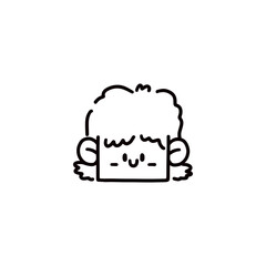 cartoon boy face graphic design illustration