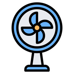 Electric fan icon in filled Line style, suitable for electronics and household appliances concept illustrations