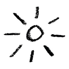 Simple hand drawn abstract sun symbol Summer doodle Single element for print, web, design, decor