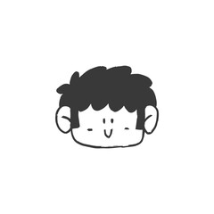 cartoon boy face graphic design illustration