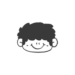 cartoon boy face graphic design illustration