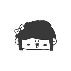 cartoon girl face graphic design illustration