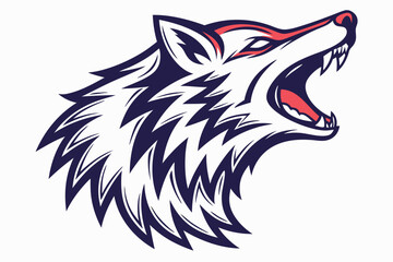 Cybernetic wolf mascot logo for esports and gaming featuring a striking neon silhouette design