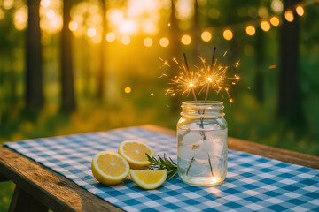 Summer Sparkle Refreshment at Sunset
