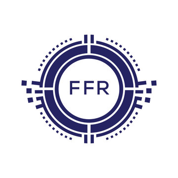 FFR Modern Abstract Circular Technology Logo Design with FFR Letter Logo.
