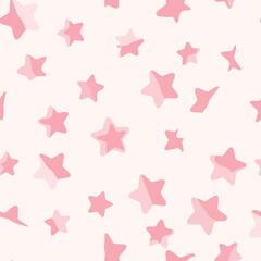 Seamless Pattern, Whimsical pink star pattern on light background adds playful touch to designs Stock royalty free.