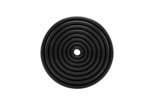 Abstract Circular Pattern: Black Concentric Rings Texture isolated on transparent background