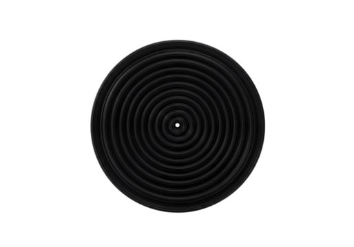 Circular Black Texture: Abstract Design Element isolated on transparent background - Powered by Adobe
