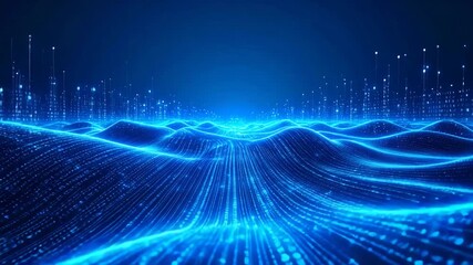 Futuristic binary code network animation visualizing machine learning algorithms, AI connectivity, and digital complexity in modern technology - Powered by Adobe