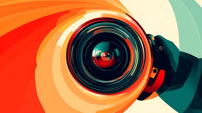 Abstract lens close-up - Powered by Adobe