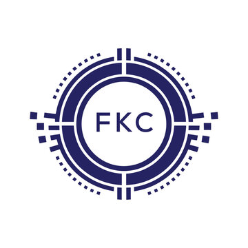 FKC Modern Abstract Circular Technology Logo Design with FKC Letter Logo.
