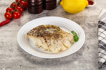 Baked cod fish fillet with spices