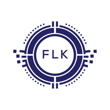 FLK Modern Abstract Circular Technology Logo Design with FLK Letter Logo.
