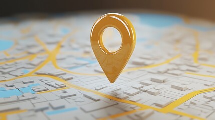 3D map marker on city street view