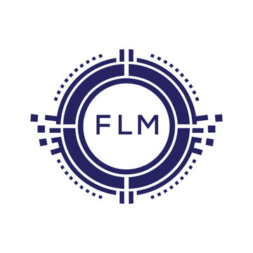 FLM Modern Abstract Circular Technology Logo Design with FLM Letter Logo.
