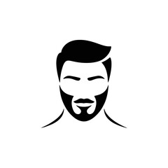 Bearded man silhouette logo