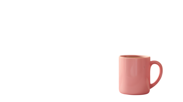Pink Mug with Coffee, isolated on transparent background - Powered by Adobe