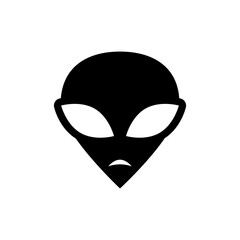 Extraterrestrial alien face icon isolated on white background
