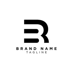 BR Letter Logo Design Vector Template. Alphabet Initial Letter BR Logo Design With Glossy Reflection Business Illustration.
