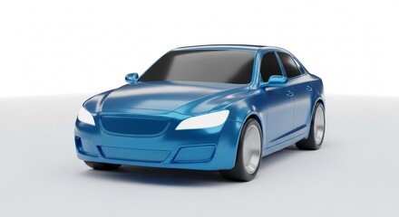 Sleek blue sedan parked on a clean white background, ready for the road