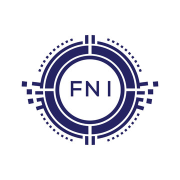 FNI Modern Abstract Circular Technology Logo Design with FNI Letter Logo.
