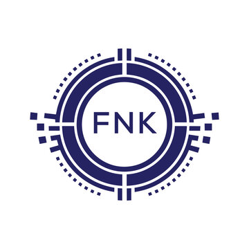 FNK Modern Abstract Circular Technology Logo Design with FNK Letter Logo.
