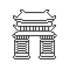 japanese building retro pixel art