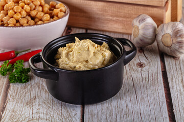 Natural organic homemade chickpea hummus