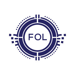FOL Modern Abstract Circular Technology Logo Design with FOL Letter Logo.
