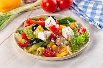 Greek salad with feta cheese