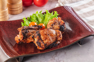 Hot Grilled chicken thigh barbecues