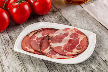 Italian Cured pork neck slices