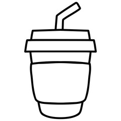vector illustration of a cup with straw
