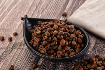 Roasted brown araboca coffee beans