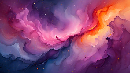 Colorful nebula clouds in deep space artwork