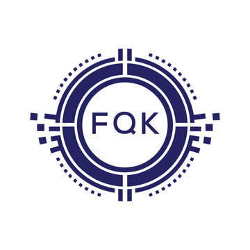 FQK Modern Abstract Circular Technology Logo Design with FQK Letter Logo.

