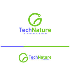 Creative Nature Tech Logo Design Concepts. Bio Tech Logo Template Vector