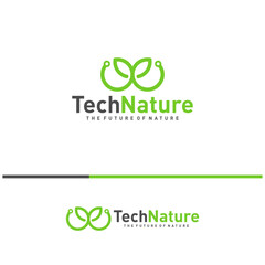 Creative Nature Tech Logo Design Concepts. Bio Tech Logo Template Vector