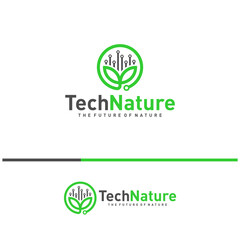 Creative Nature Tech Logo Design Concepts. Bio Tech Logo Template Vector