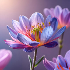 Fototapeta premium A vibrant and detailed close-up image of a beautiful purple flower showing its delicate petals and rich color