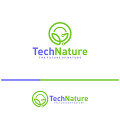 Creative Nature Tech Logo Design Concepts. Bio Tech Logo Template Vector