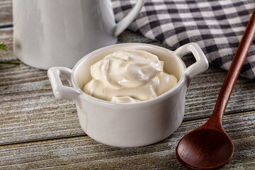 White organic natural cream sour