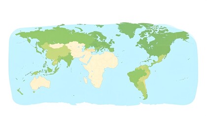 World map with shaded regions