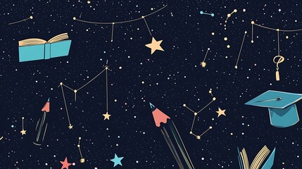 Fototapeta premium Educational cosmic pattern
