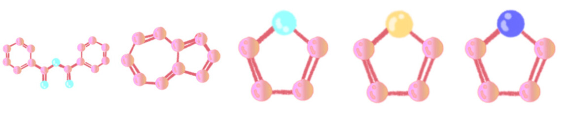 Pink Atom and Molecule Model Illustration PNG for Education