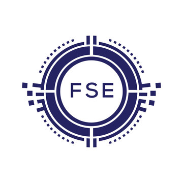 FSE Modern Abstract Circular Technology Logo Design with FSE Letter Logo.
