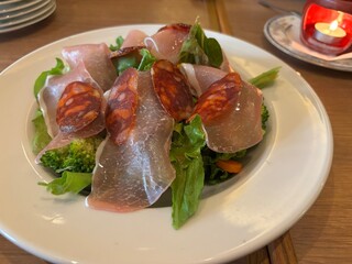 Italian Antipasto Salad with Cured Meats and Fresh Vegetables